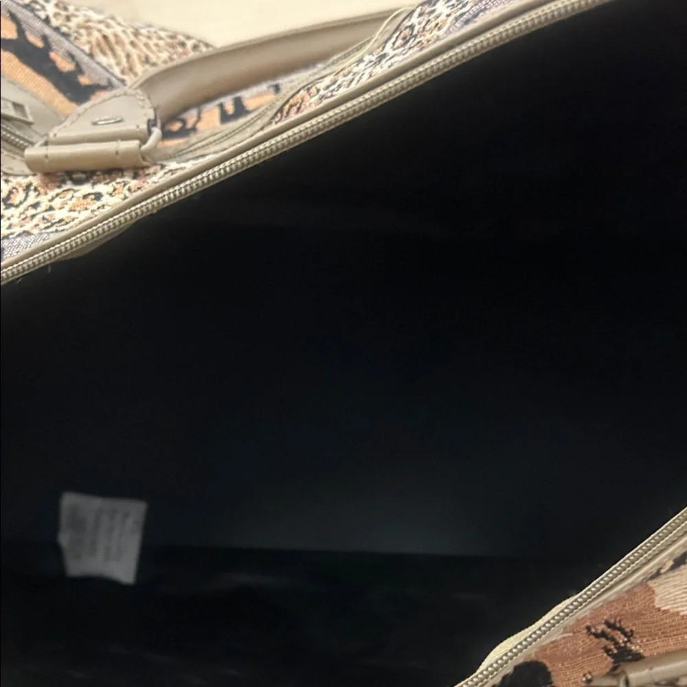 Animal-Print Garment Travel Bag in Tan safari theme